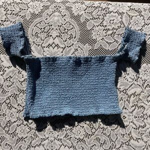 American Apparel denim ribbed top size M